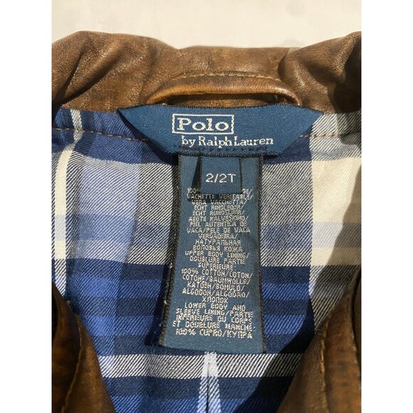 Polo by Ralph Lauren 100% Cowhide Leather Moto Jacket in Mahogany - Picture 12 of 13